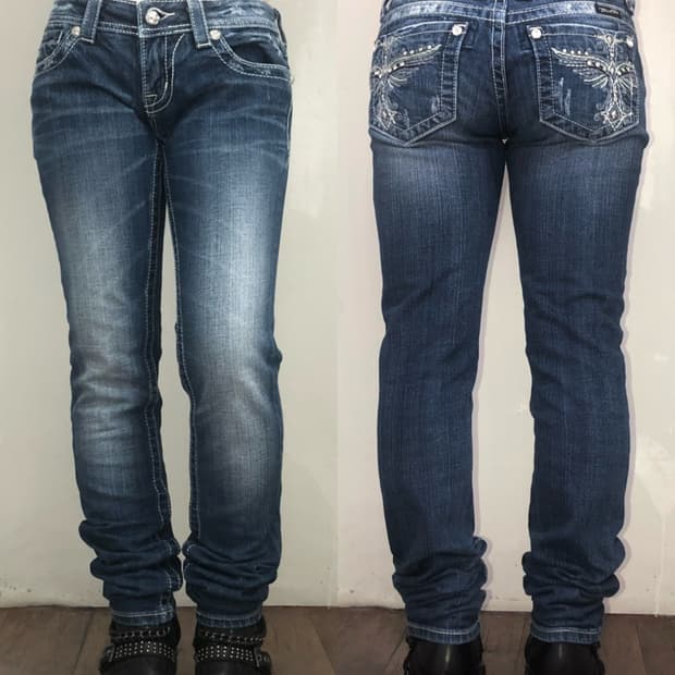 MISSME cubic detail lowrise denim pants
