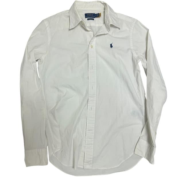 폴로 랄프로렌 커스텀핏 코튼 화이트 셔츠 