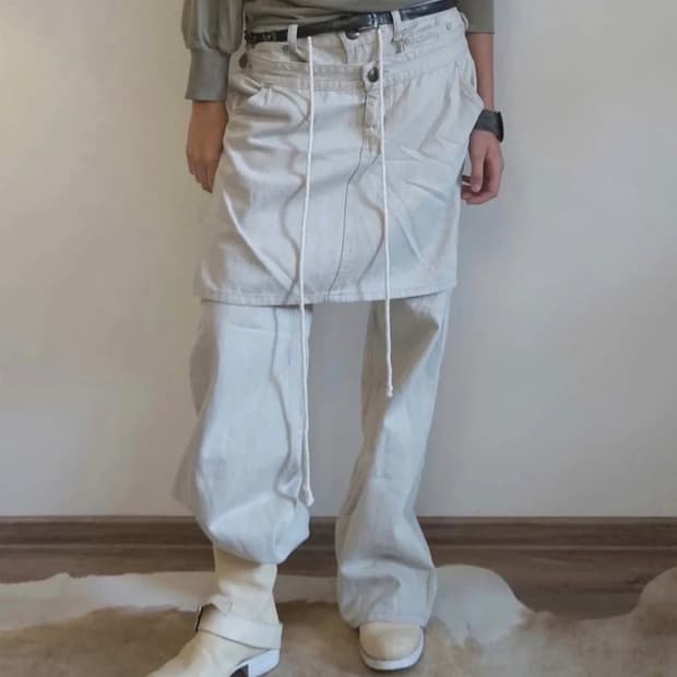 Sculptor Apron Layered Denim Raw M