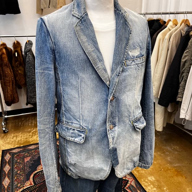 재패니즈 빈티지 데님 블레이져 자켓
