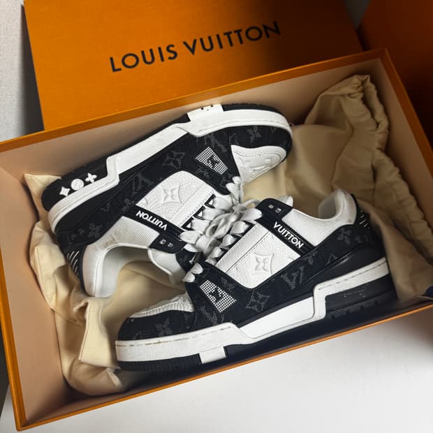 [풀구성] 루이비통 LV 트레이너 데님 블랙 모노그램 스니커즈