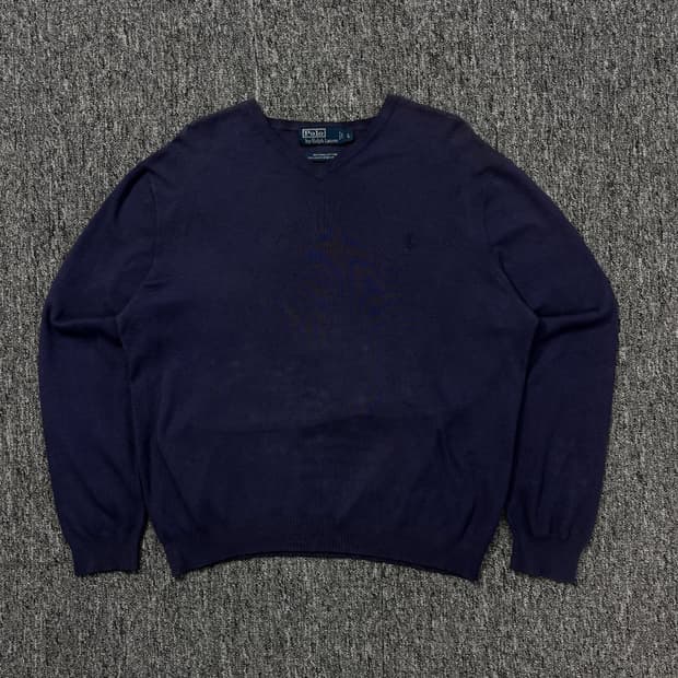 폴로 랄프로렌 브이넥 코튼 니트 스웨터