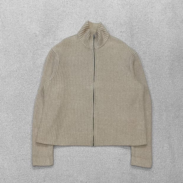 폴로 랄프로렌 코튼 골지 니트 집업 오트밀 베이지