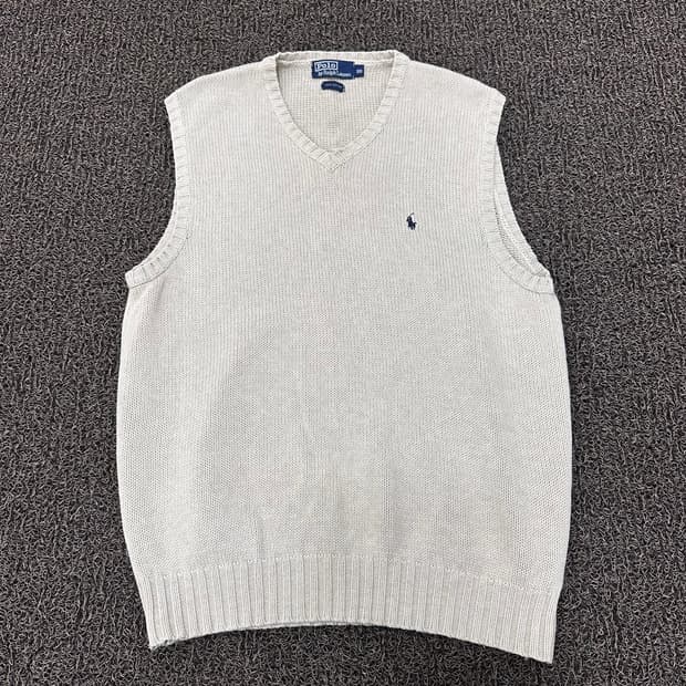 POLO 폴로 랄프로렌 니트 조끼 베스트 아이보리 100(L)
