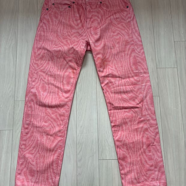 나파피리 × 마틴로즈 Martine Rose 콜라보 핑크 모아레 팬츠 S