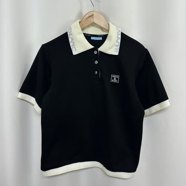 랑방 여자 카라 반팔티 검정 L 