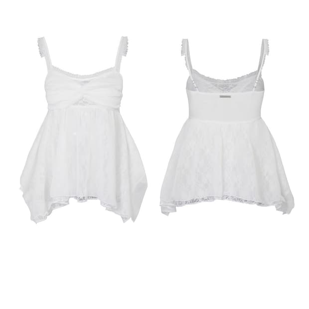 페인오어플레져 ROSE SHIRRING TOP white M