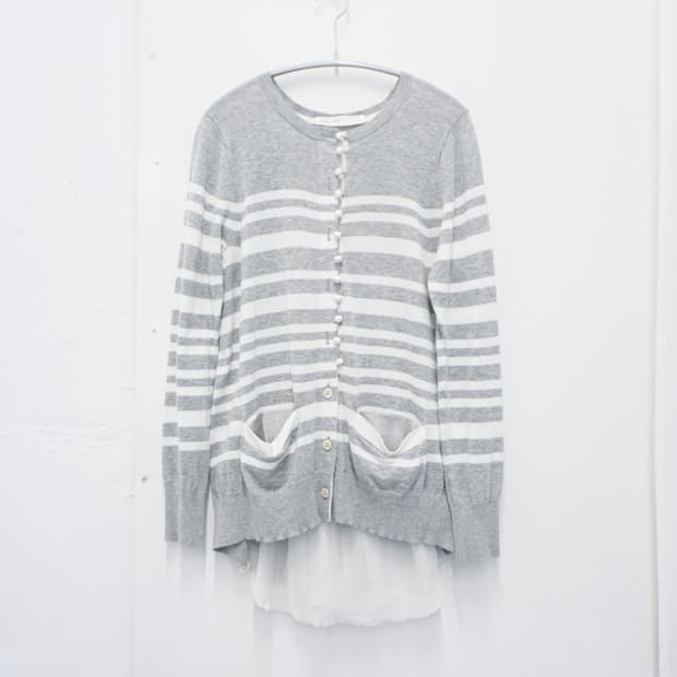 SACAI LUCK layered stripe cardigan