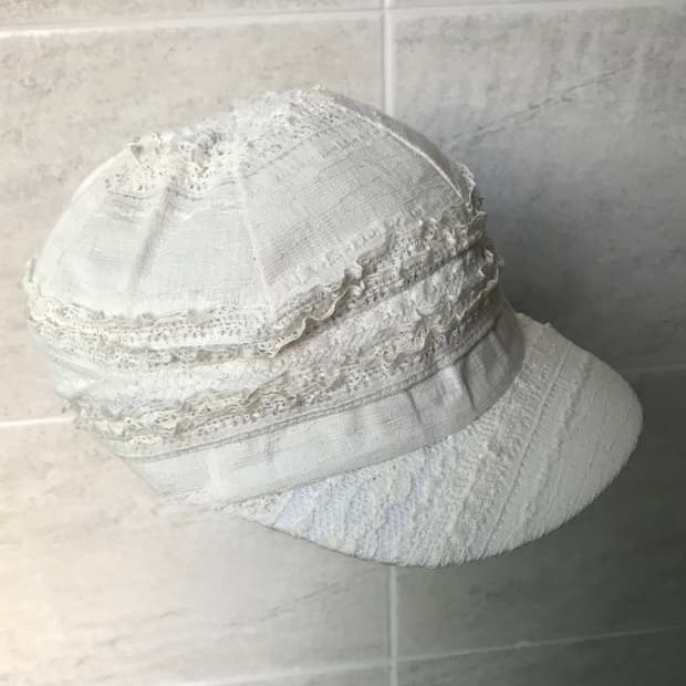 빈티지 레이스 화이트 캡 모자
