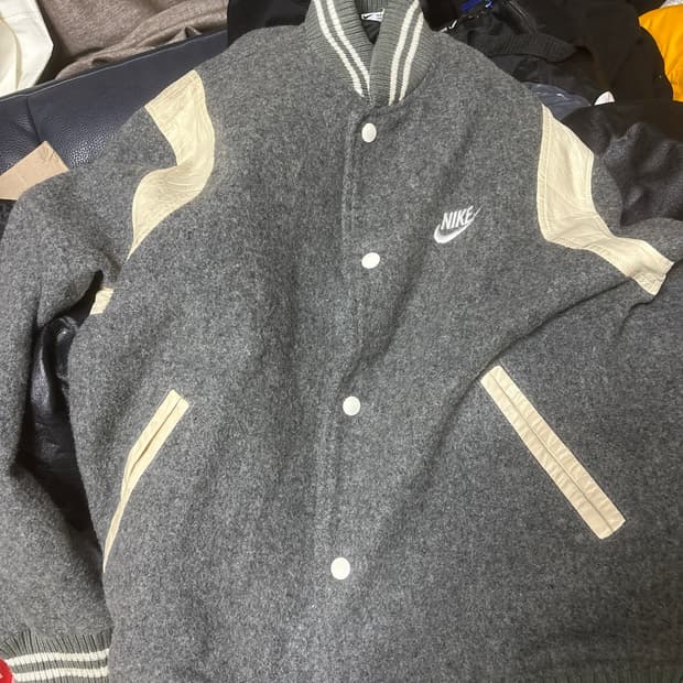 90년대 usa 나이키 그레이 바시티 자켓 XL