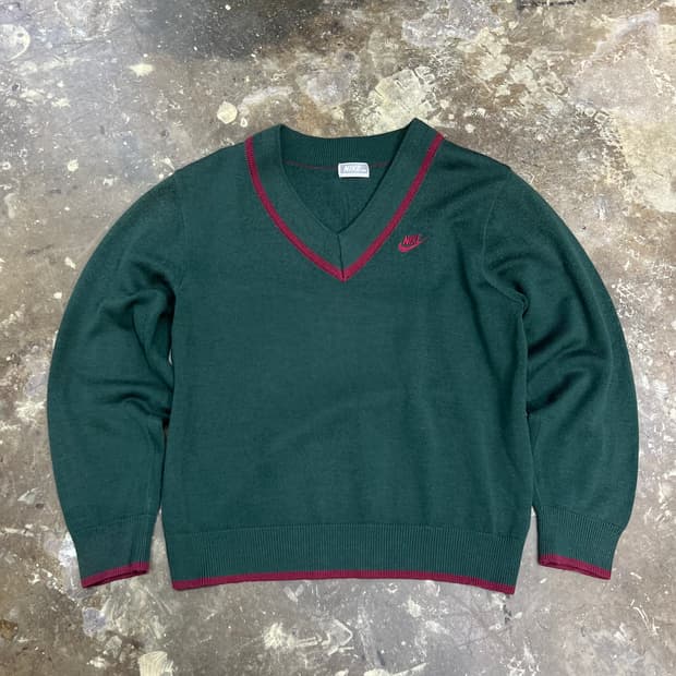 100) 90s 나이키 빈티지 브이넥 니트 스웨터 레어템