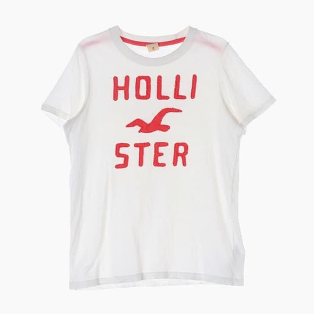 홀리스터 레드 부클 로고 반팔 티셔츠 M