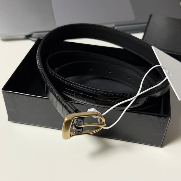 토니웩 26ss 크로커다일 엠보스드 레더 브라스 벨트+ 쿠폰