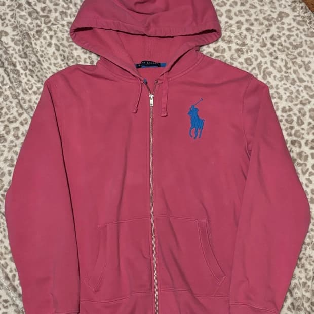 폴로 랄프로렌 빅 포니 핑크 후드 집업