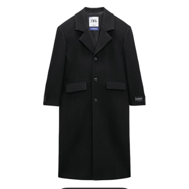 자라 x 아더에러 울 블렌드 오버사이즈 코트 블랙