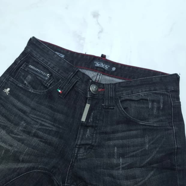 필립플레인 남성 블랙 슈퍼 스트레이트 청바지 30