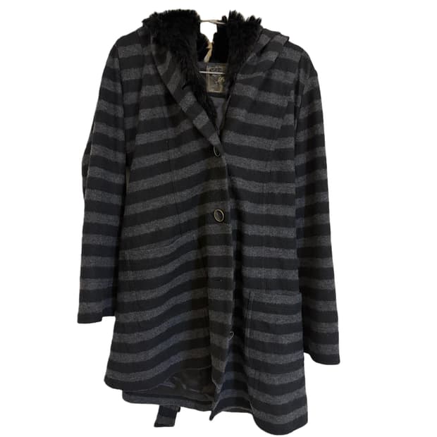 Pisano 퍼 후드 코트 갸루/핀터/Y2K/모리걸