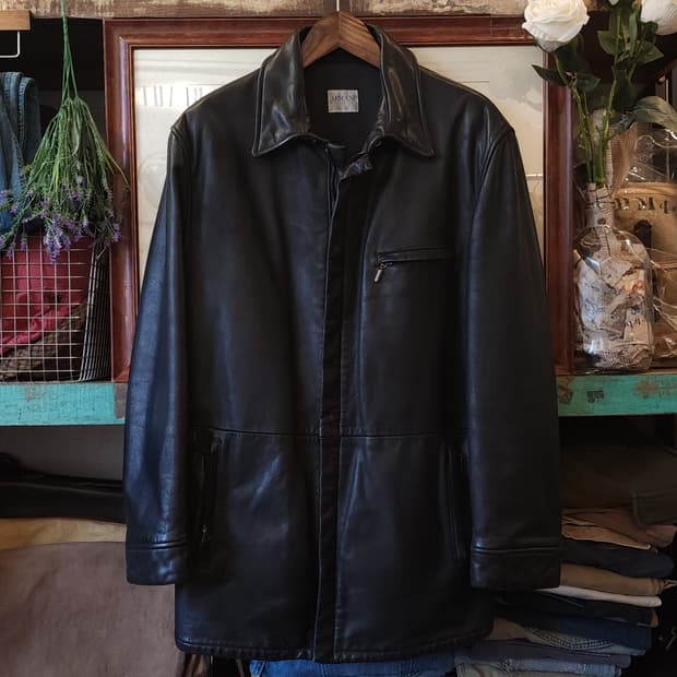 아르마니 레더 카코트 송가지 가죽자켓 레더 워크자켓 50