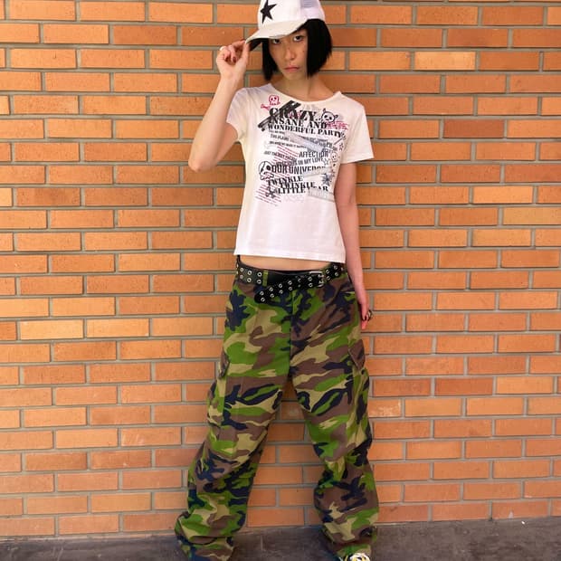 Cute Skull Zipper Printed T-shirt