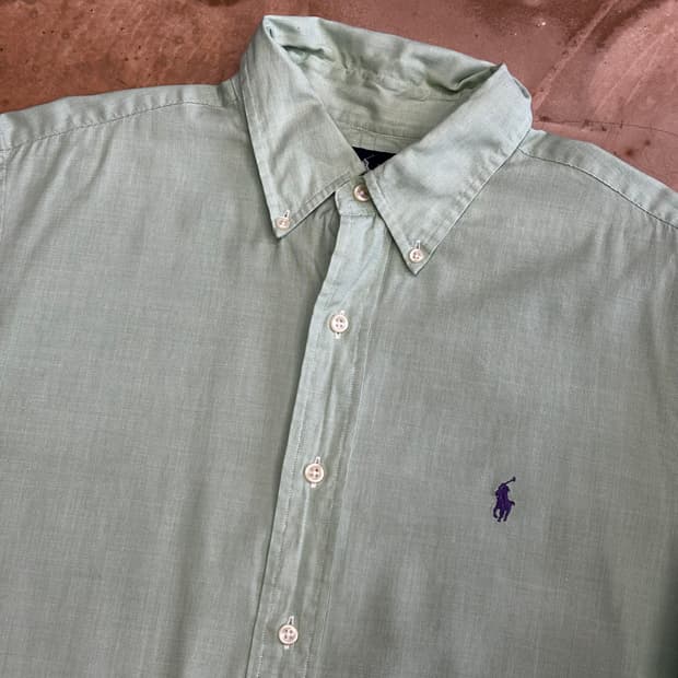 16/L 폴로랄프로렌 클래식핏 민트 코튼 셔츠
