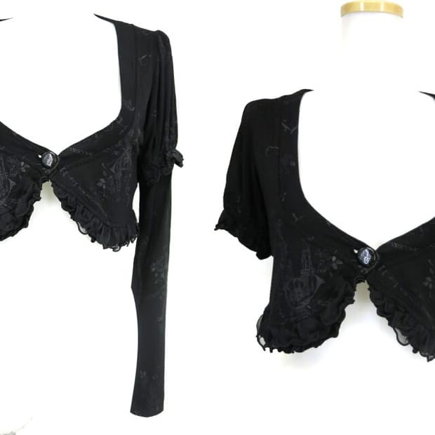 FRILL h.NAOTO 에이치나오토 블랙 볼레로 가디건