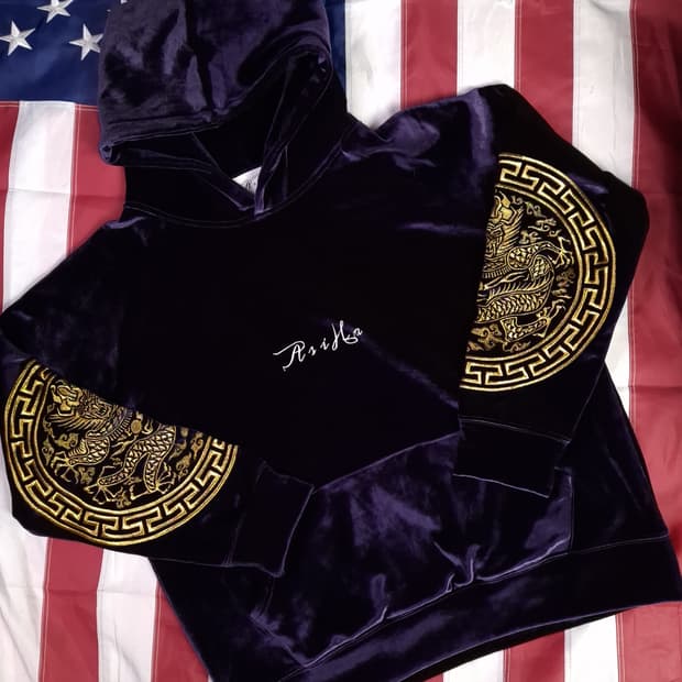 새제품 오리지날 아시하 곤룡포 벨벳 후드티