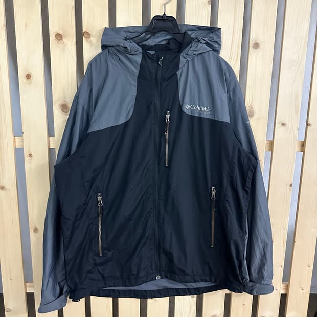 (2XL) 콜롬비아 바람막이 자켓 블랙/그레이