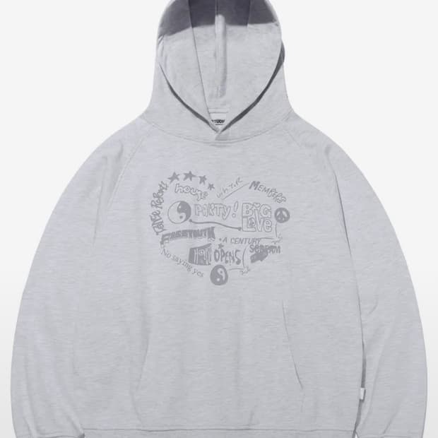 비바스튜디오 후드티 멜란지그레이