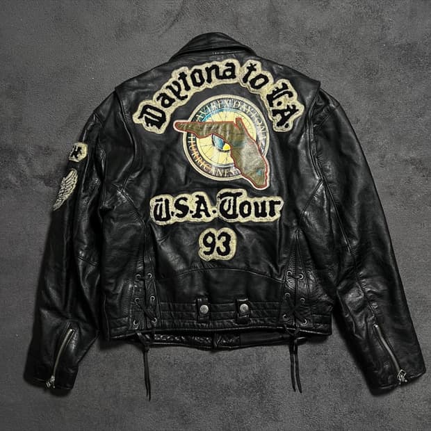 90's 아비렉스 소가죽 라이더 자켓