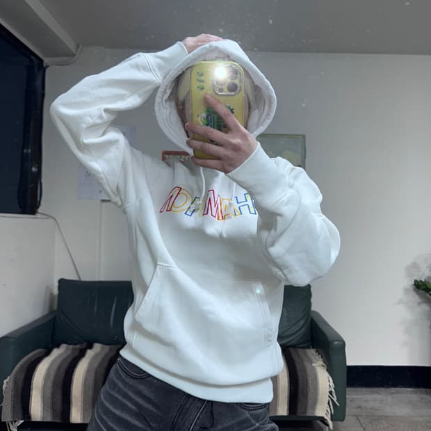 투티/0099 챔피언 챔피온 흰색 기모 후드 스웻 셔츠 리버스위브 