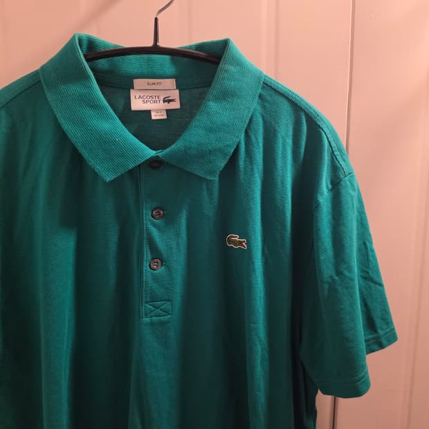 2XL 라코스테 반팔 카라티 녹색