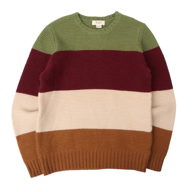 YMC 컬러 스트라이프 울 니트 스웨터
