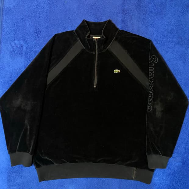 Supreme x Lacoste 슈프림 라코스테 벨루어 하프집업