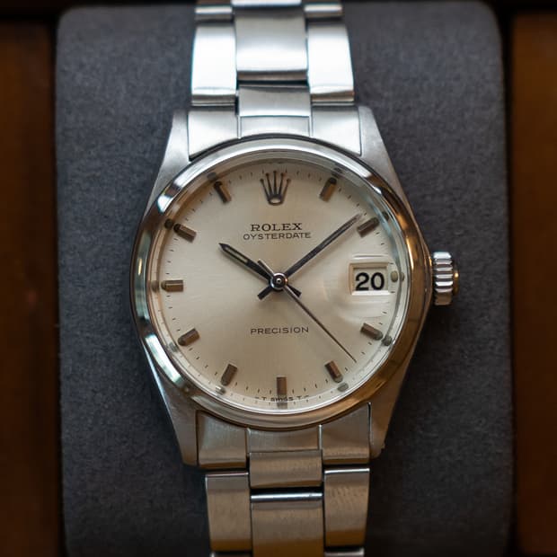롤렉스 오이스터데이트 6466 중형 수동 빈티지 시계