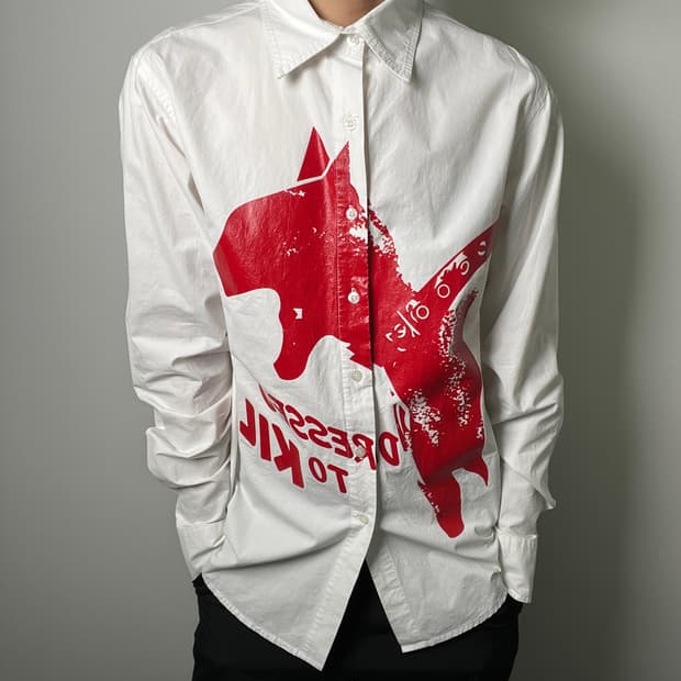 존 갈리아노 불테리어 그래픽 화이트 셔츠 M