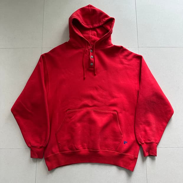 90s 러셀 하이코튼 헨리넥 후드티 XL MADE IN USA