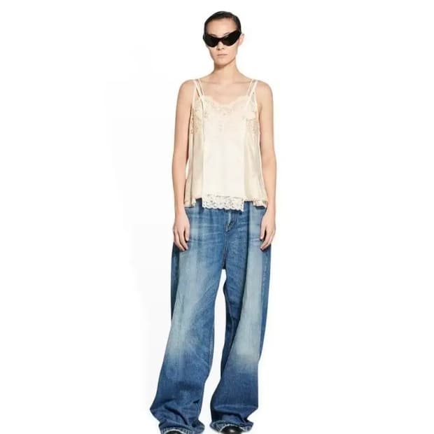 발렌시아가 풀업 데님 중청