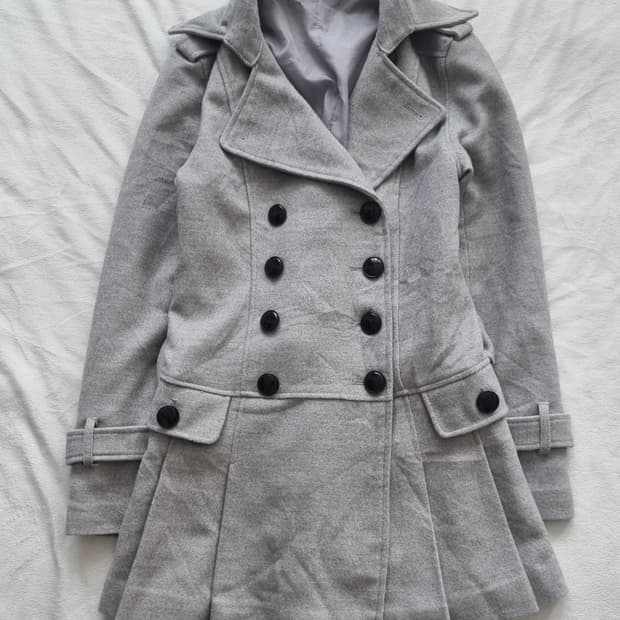 빈티지 긱시크 갸루 그레이 코트