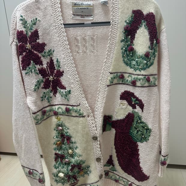 marisa christina 크리스마스 핑크 니트 가디건 