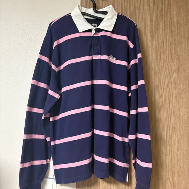스투시 힐 스트라이프 럭비 셔츠 (Navy / L)