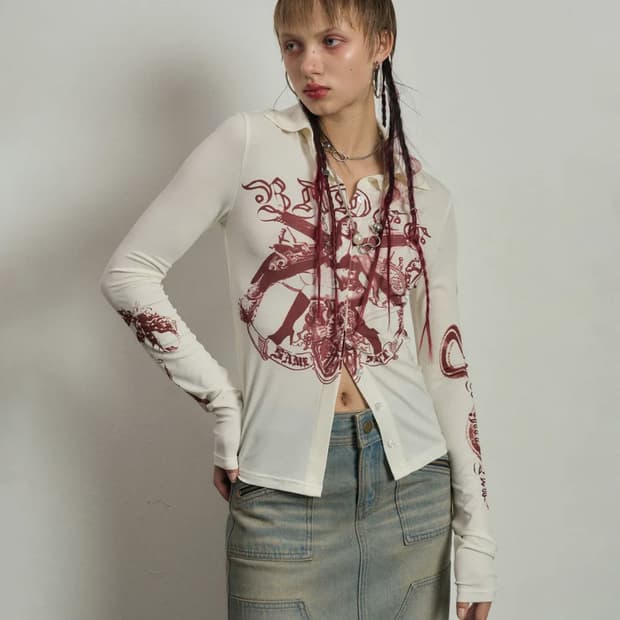 BADEE 배디 Spellbound DTP Shirt Cream M사이즈