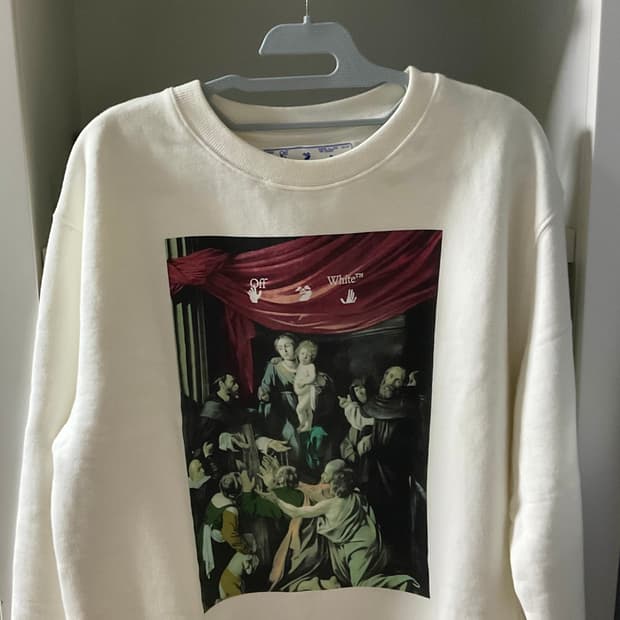 오프화이트 카라바조 맨투맨