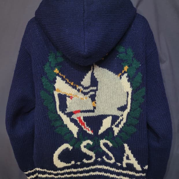 C.S.S.A. 빈티지 후드 니트 집업 스웨터