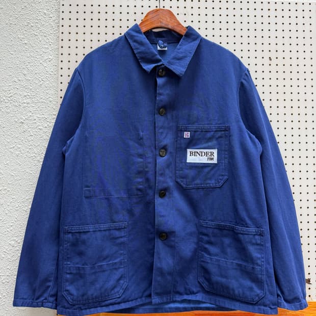 80s GERMAN BLUE DENIM UTILITY 데님 프렌치워크자켓