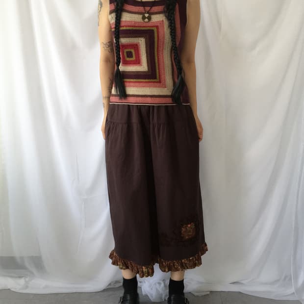 Pattern point knit sleeveless