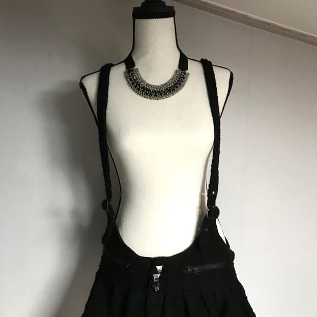 CHIC Black Suspender Mini Skirt