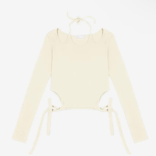 슬로우가먼츠 투웨이 가터 슬리브 크림