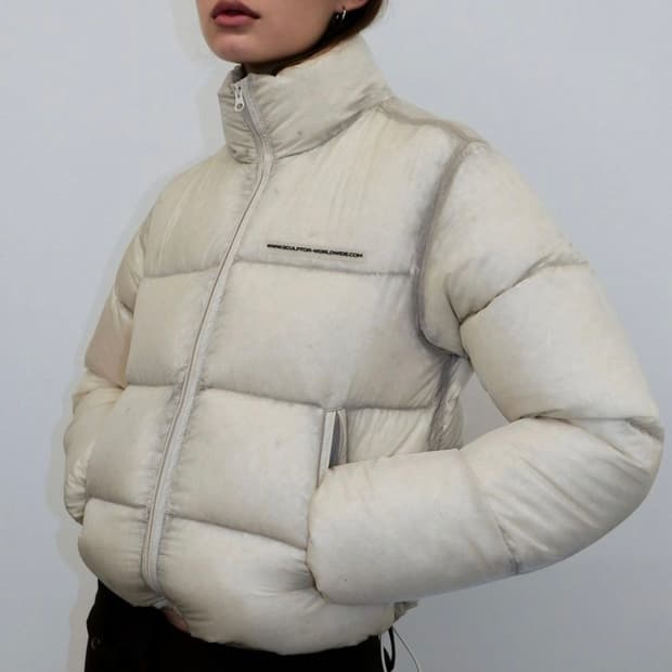 스컬프터 sheer 크롭 패딩 s