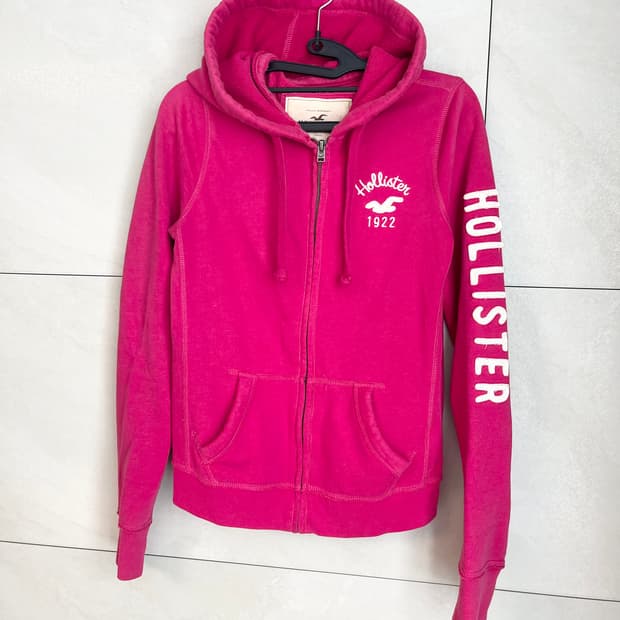 홀리스터 딱붙핏 후드집업 핑크 (S)