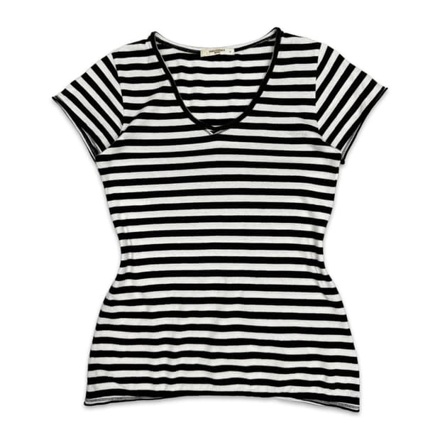 빈티지 Honeysuckle Rose 스트라이프 반팔티